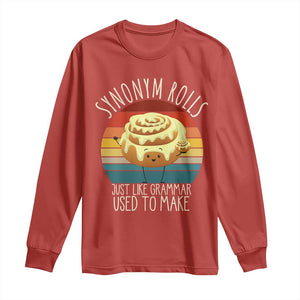 Funny English Grammar Long Sleeve Shirt Synonym Rolls Just Like Grammar Used To Make TS14 Red Print Your Wear