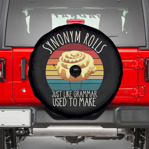 Funny English Grammar Spare Tire Cover Synonym Rolls Just Like Grammar Used To Make TS14 Black Print Your Wear