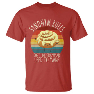 Funny English Grammar T Shirt Synonym Rolls Just Like Grammar Used To Make TS14 Red Print Your Wear