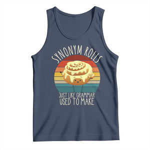 Funny English Grammar Tank Top Synonym Rolls Just Like Grammar Used To Make TS14 Navy Print Your Wear
