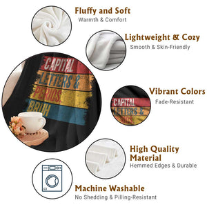 Funny English ELA Teacher Throw Blanket Capital Letters And Periods Bruh TS14 Print Your Wear