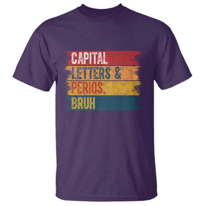 Funny English ELA Teacher T Shirt Capital Letters And Periods Bruh TS14 Purple Print Your Wear