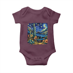 Desert Night Cactus Starry Night Arizona Stars Sky Nature Lover Gift Baby Onesie