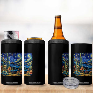 Desert Night Cactus Starry Night Arizona Stars Sky Nature Lover Gift 4 in 1 Can Cooler Tumbler