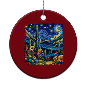 Desert Night Cactus Starry Night Arizona Stars Sky Nature Lover Gift Ceramic Ornament