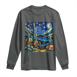 Desert Night Cactus Starry Night Arizona Stars Sky Nature Lover Gift Long Sleeve Shirt