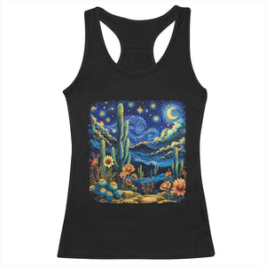 Desert Night Cactus Starry Night Arizona Stars Sky Nature Lover Gift Racerback Tank Top