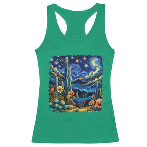 Desert Night Cactus Starry Night Arizona Stars Sky Nature Lover Gift Racerback Tank Top