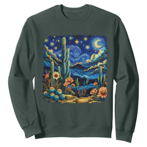 Desert Night Cactus Starry Night Arizona Stars Sky Nature Lover Gift Sweatshirt