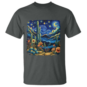 Desert Night Cactus Starry Night Arizona Stars Sky Nature Lover Gift T Shirt