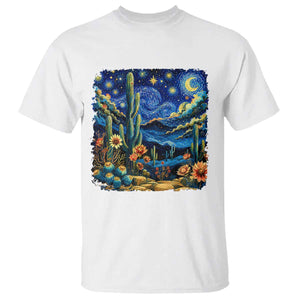 Desert Night Cactus Starry Night Arizona Stars Sky Nature Lover Gift T Shirt