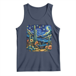 Desert Night Cactus Starry Night Arizona Stars Sky Nature Lover Gift Tank Top