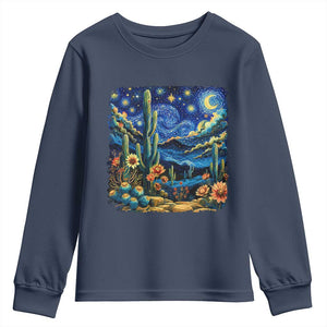 Desert Night Cactus Starry Night Arizona Stars Sky Nature Lover Gift Youth Sweatshirt