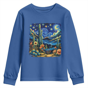 Desert Night Cactus Starry Night Arizona Stars Sky Nature Lover Gift Youth Sweatshirt