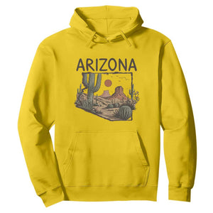 Arizona State Map Desert Landscape Cactus Southwest Hoodie