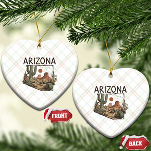 Arizona State Map Desert Landscape Cactus Southwest Ceramic Ornament