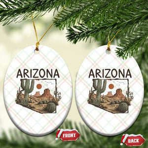 Arizona State Map Desert Landscape Cactus Southwest Ceramic Ornament