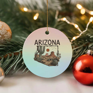 Arizona State Map Desert Landscape Cactus Southwest Ceramic Ornament
