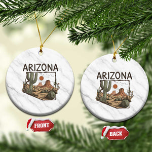 Arizona State Map Desert Landscape Cactus Southwest Ceramic Ornament