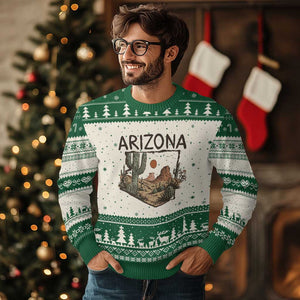 Arizona State Map Desert Landscape Cactus Southwest Ugly Christmas Sweater