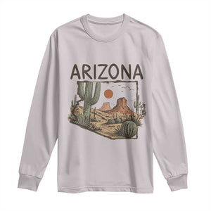 Arizona State Map Desert Landscape Cactus Southwest Long Sleeve Shirt