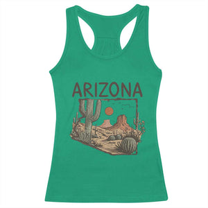 Arizona State Map Desert Landscape Cactus Southwest Racerback Tank Top