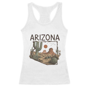 Arizona State Map Desert Landscape Cactus Southwest Racerback Tank Top