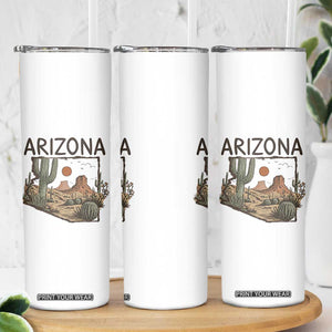 Arizona State Map Desert Landscape Cactus Southwest Skinny Tumbler