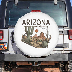 Arizona State Map Desert Landscape Cactus Southwest Spare Tire Cover TS14 No hole White Print Your Wear