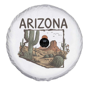 Arizona State Map Desert Landscape Cactus Southwest Spare Tire Cover TS14 Print Your Wear