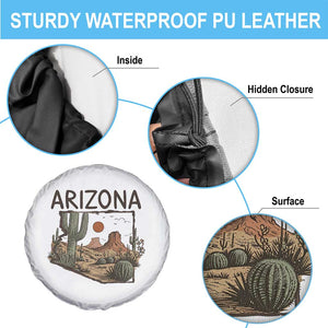 Arizona State Map Desert Landscape Cactus Southwest Spare Tire Cover TS14 Print Your Wear