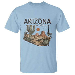 Arizona State Map Desert Landscape Cactus Southwest T Shirt
