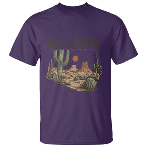 Arizona State Map Desert Landscape Cactus Southwest T Shirt