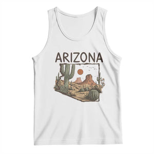 Arizona State Map Desert Landscape Cactus Southwest Tank Top