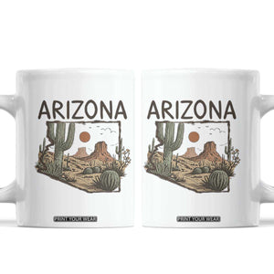Arizona State Map Desert Landscape Cactus Southwest Coffee Mug
