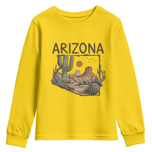 Arizona State Map Desert Landscape Cactus Southwest Youth Sweatshirt