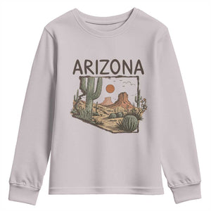 Arizona State Map Desert Landscape Cactus Southwest Youth Sweatshirt