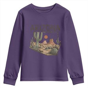 Arizona State Map Desert Landscape Cactus Southwest Youth Sweatshirt