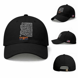 Arizona Map Phoenix Sedona Tucson Southwest Travel Baseball Cap