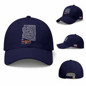 Arizona Map Phoenix Sedona Tucson Southwest Travel Baseball Cap