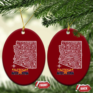 Arizona Map Phoenix Sedona Tucson Southwest Travel Ceramic Ornament