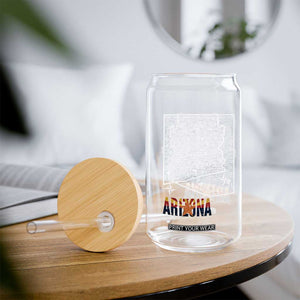 Arizona Map Phoenix Sedona Tucson Southwest Travel Glass Can