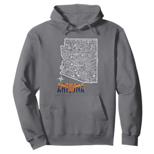 Arizona Map Phoenix Sedona Tucson Southwest Travel Hoodie