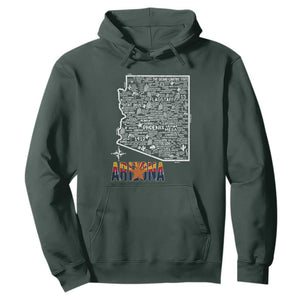 Arizona Map Phoenix Sedona Tucson Southwest Travel Hoodie