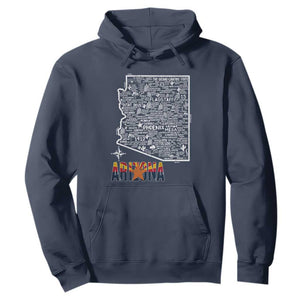 Arizona Map Phoenix Sedona Tucson Southwest Travel Hoodie