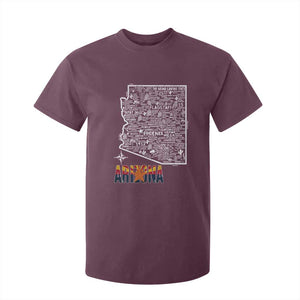 Arizona Map Phoenix Sedona Tucson Southwest Travel T Shirt For Kid