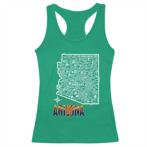 Arizona Map Phoenix Sedona Tucson Southwest Travel Racerback Tank Top