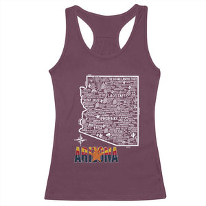 Arizona Map Phoenix Sedona Tucson Southwest Travel Racerback Tank Top