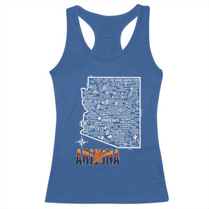 Arizona Map Phoenix Sedona Tucson Southwest Travel Racerback Tank Top