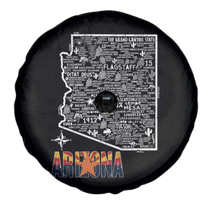 Arizona Map Phoenix Sedona Tucson Southwest Travel Spare Tire Cover TS14 Print Your Wear